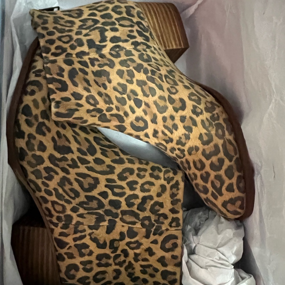 Brand New never worn Leopard print booties